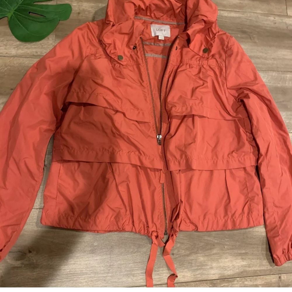 5️⃣for💲25 Loft Orange Windbreaker Jacket M - Picture 3 of 7